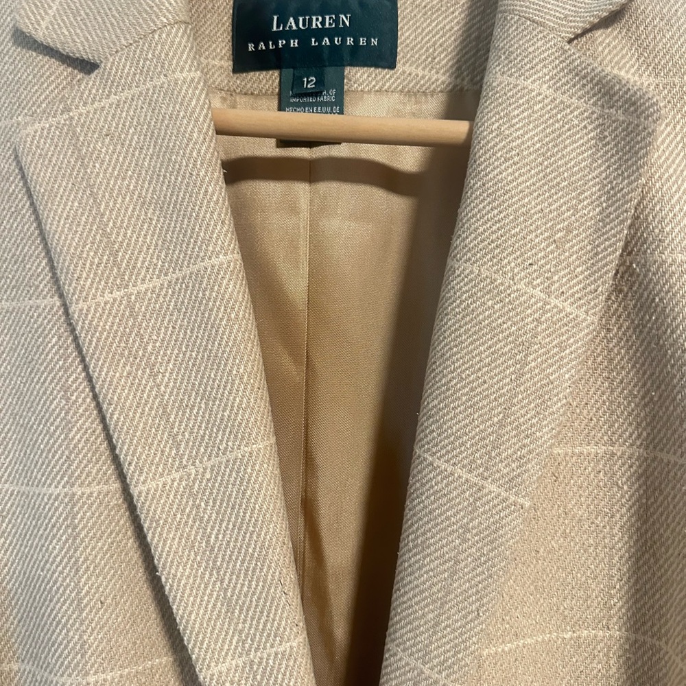 Lauren Ralph Lauren Women's Beige Plaid Blazer